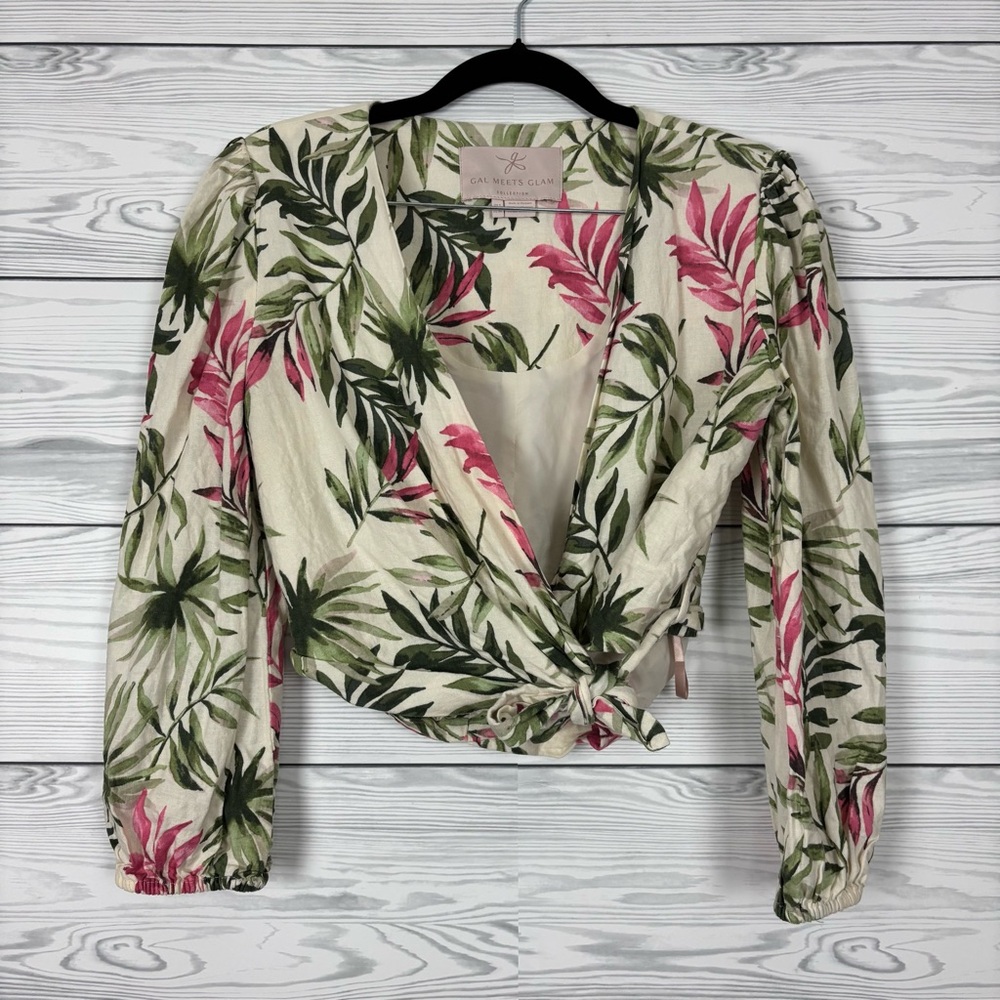 Gal Meets Glam Collection Stevie Palm Print Two Piece Set Size 6 - Picture 5 of 16